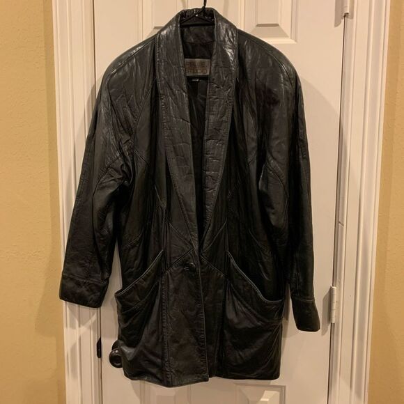 Vintage Pelle Studio Soft Leather Trench Coat by Wilson Leather - Picture 1 of 12